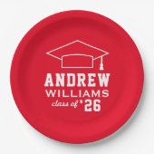 レッドモダンカスタム卒業党 ペーパープレート (正面)