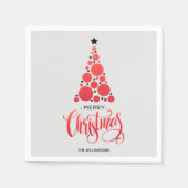 レッドモダンクリスマスツリーホリデーナプキンス スタンダードカクテルナプキン (正面)