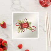 レッドモダンクリスマスホリデーナプキン スタンダードカクテルナプキン (インサイチュ)