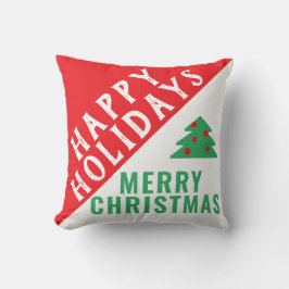 レッドモダングリーンタイポグラフィクリスマスホリデー クッション