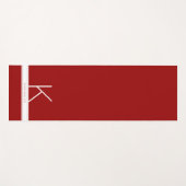 レッドモダンシンプルストライプモノグラム名 ヨガマット (正面(横))