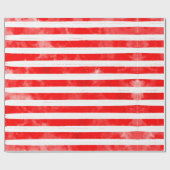 レッドモダンストライプシンプルクリスマスホリデイ ラッピングペーパー (フラット)