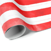 レッドモダンストライプシンプルクリスマスホリデイ ラッピングペーパー (ロールコーナー)