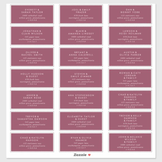 レッドモダンス結婚ゲスト住所 シール (シート)