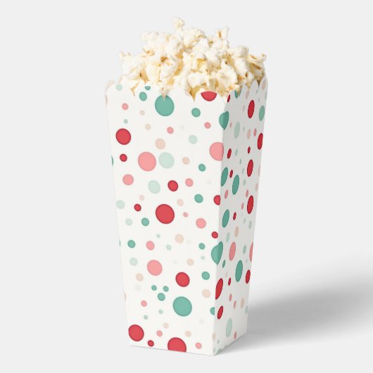 レッドモダンターコイズ水玉模様シック フェイバーボックス (はじけた状態)