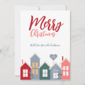 レッドモダンダスティブルーサンタヴィレッジクリスメリーマ シーズンカード (正面)