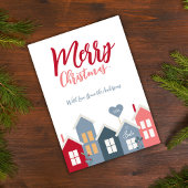 レッドモダンダスティブルーサンタヴィレッジクリスメリーマ シーズンカード