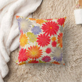 レッドモダンデイジーBOHOデザイン クッション (ブランケット)
