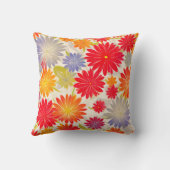 レッドモダンデイジーBOHOデザイン クッション (裏面)