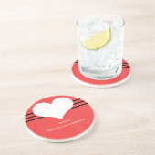 レッドモダンハートコースター コースター (側面)