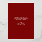 レッドモダンフェスティバルハッピーホリデーズクリスマス 箔シーズンカード (裏面)