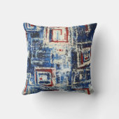 レッドモダンブルーホワイトソフトパステルカラー抽象芸術 クッション (裏面)