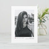 レッドモダンミニマル写真卒業 案内状 (スタンド正面)