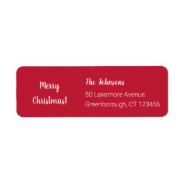 レッドモダンメリークリスマス差出人住所 ラベル