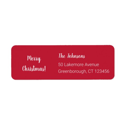 レッドモダンメリークリスマス差出人住所 ラベル (正面)
