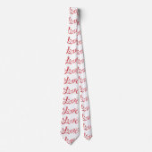 レッドモダンラブタイポグラフィ ネクタイ (正面)