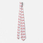 レッドモダンラブタイポグラフィ ネクタイ (裏面)