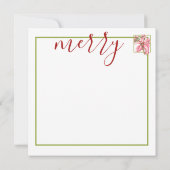 レッドモダンヴィンテージポメリーインセティアホリデイ ノートカード (裏面)