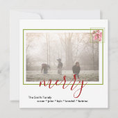 レッドモダンヴィンテージポメリーインセティアホリデイ ノートカード (正面)