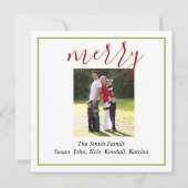 レッドモダンヴィンテージポメリーインセティアホリデーフラット ノートカード (裏面)