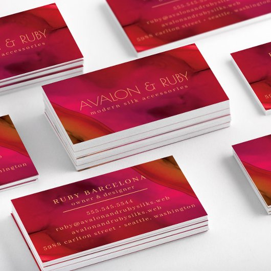 レッドモダン抽象芸術アートプロフェッショナル 名刺