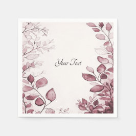 レッドモダン葉ナプキンス スタンダードカクテルナプキン