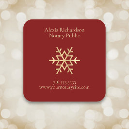 レッドモダン金ゴールドスノーフレーク公証人ホリデーマーケティング スクエアシール