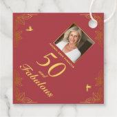 レッドモダン金ゴールド50ファブラス誕生日 フェイバータグ (裏面)