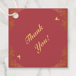 レッドモダン金ゴールド50ファブラス誕生日 フェイバータグ