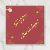 レッドモダン金ゴールド50ファブラス誕生日 フェイバータグ (正面)