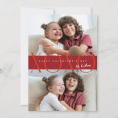 レッドモダンXOXOフォトバレンタインデー シーズンカード (正面)