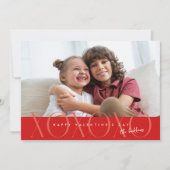 レッドモダンXOXOフォトバレンタインデー シーズンカード (正面)