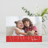 レッドモダンXOXOフォトバレンタインデー シーズンカード (スタンド正面)