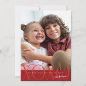 レッドモダンXOXOフォトバレンタインデー シーズンカード (正面)