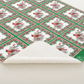 レッドモッキンバードポインセテ縁どィアグリーンカスタム シェルパブランケット (3/4)