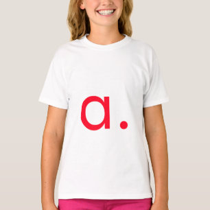 レッドモノグラムイニシャルモダン文字プレーン Tシャツ