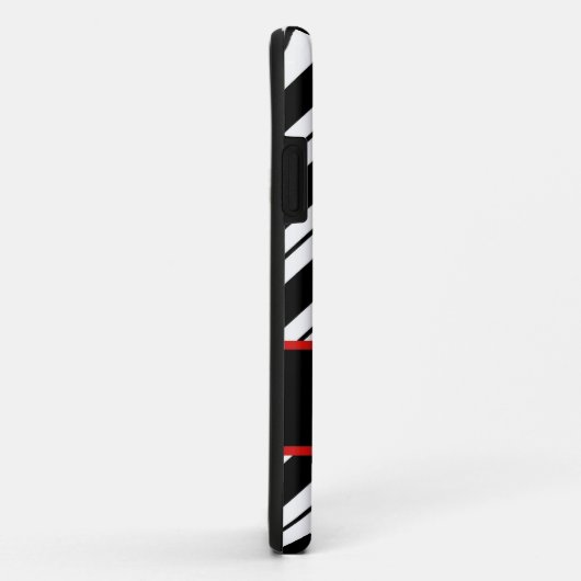 レッドモノグラムイニシャル白黒シェブロンジザグザグ Case-Mate iPhoneケース (裏面/右)