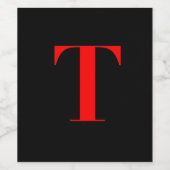 レッドモノグラムイニシャルT ワインラベル (シングルラベル)