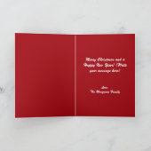 レッドモノグラムファミリーフォトコラージクリスマス カード (内部)