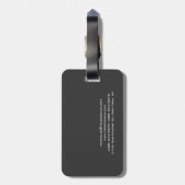 レッドモノグラムホワイトグレーパーソナルトレーナー モダン ラゲッジタグ (裏面縦)