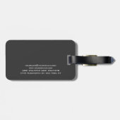 レッドモノグラムホワイトグレーパーソナルトレーナー モダン ラゲッジタグ (裏面横)