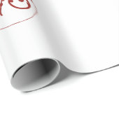 レッドモノグラムボーぶら下がったブルオーナメントクリスマス ラッピングペーパー (ロールコーナー)