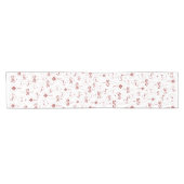 レッドモノグラムボーブルオーナメントパターンクリスマス ショートテーブルランナー (横)