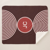 レッドモノグラムミニマルサークルパターンシェルパブランケット シェルパブランケット (正面(横))