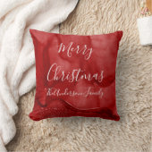 レッドモノグラムメリークリスマス装飾用クッション クッション (ブランケット)