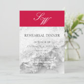 レッドモノグラムリハーサルディナーカード 招待状 (スタンド正面)