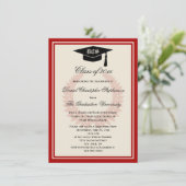レッドモノグラムローレルクラシックカレッジ卒業 招待状 (スタンド正面)