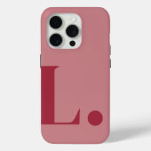 レッドモノグラム文字シンプルカラーミニマルスタイル Case-Mate iPhoneケース (裏面)