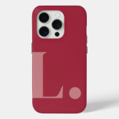 レッドモノグラム文字シンプルカラーミニマルスタイル Case-Mate iPhoneケース (裏面)