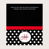 レッドモノグラム白黒水玉模様 名刺 (内部フラット)